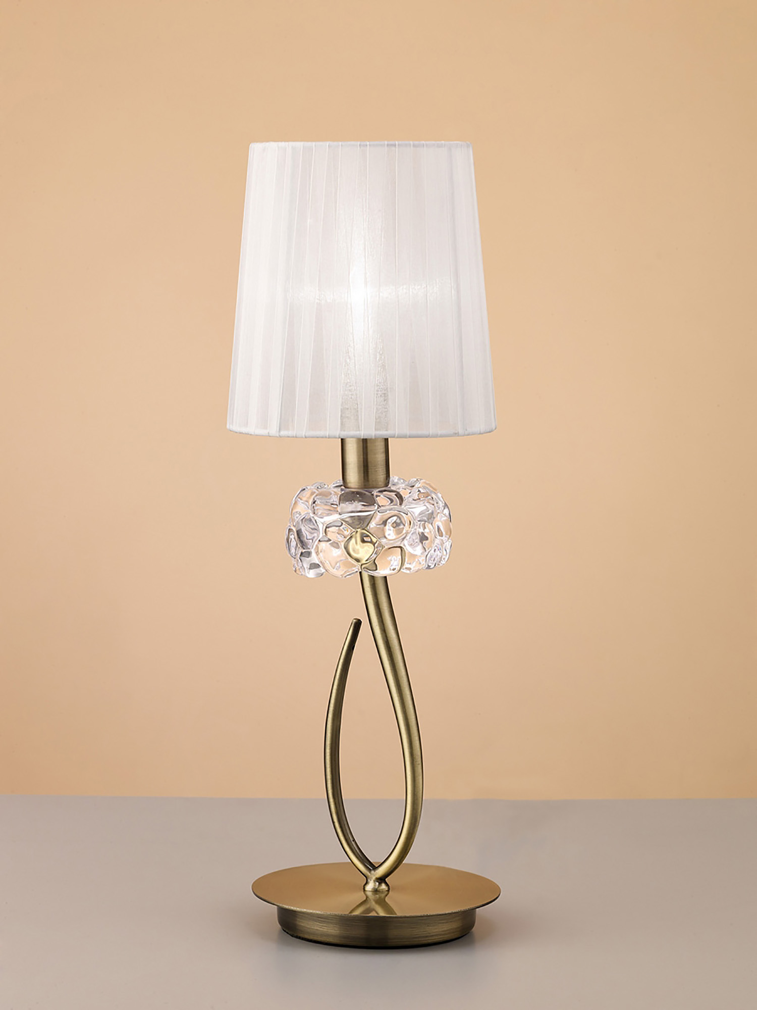 Loewe Antique Brass-White Table Lamps Mantra Shaded Table Lamps